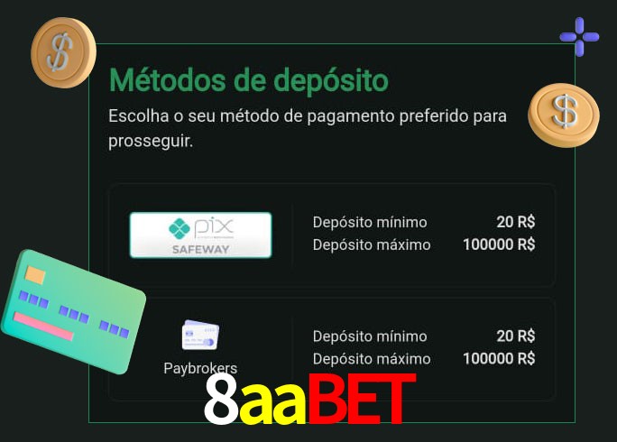 O cassino 8aabet oferece uma grande variedade de métodos de pagamento